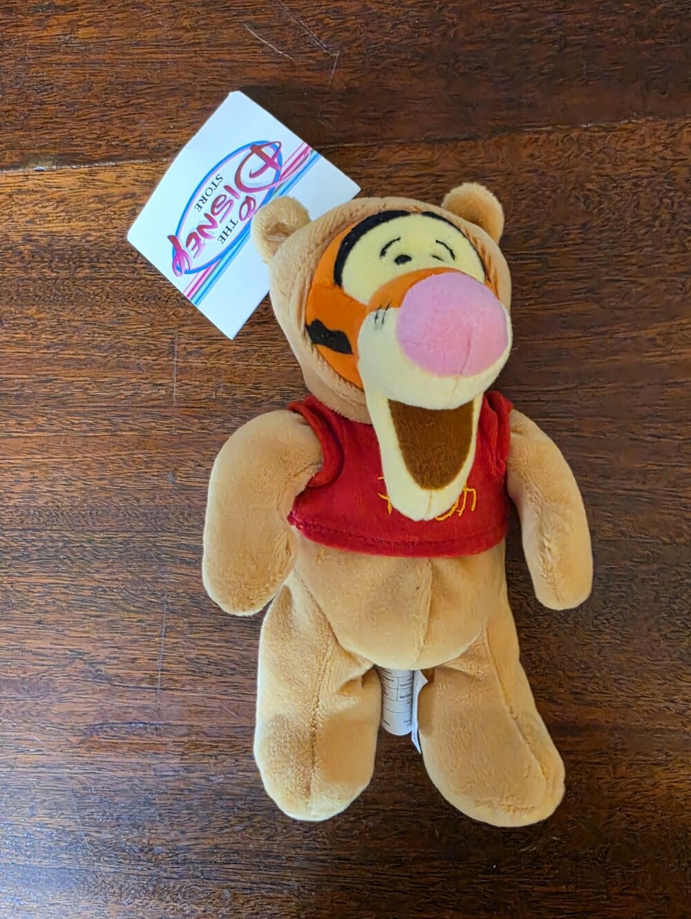 Disney Store Tigger as Pooh 8" Mini Bean Bag Plush NWT